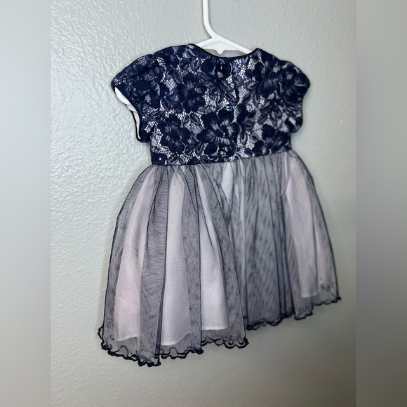 Bonnie Baby Navy & Pink Tulle Party Dress | Size 12M - Picture 7 of 8